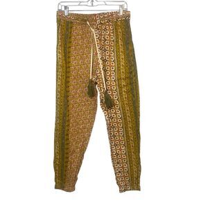 Sundance Jessenia Pants Jogger Mixed Print Tassels Cotton Size Small NWOT
